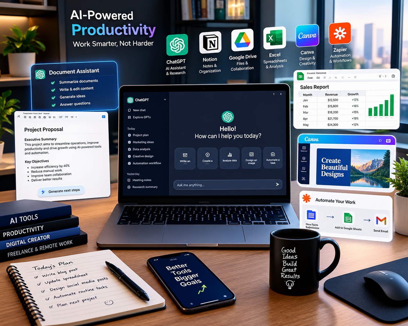 AI-powered apps and software helping users automate work and improve digital productivity in 2026