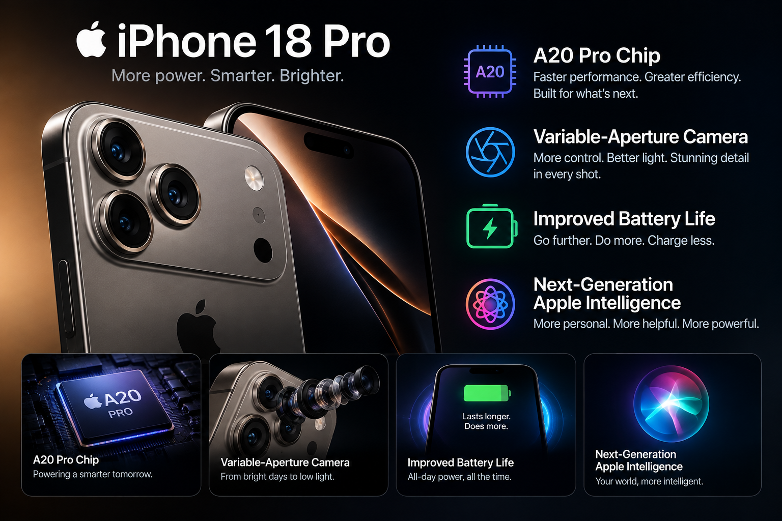 iPhone 18 Pro and iPhone 18 Pro Max showing the latest Apple smartphone technology